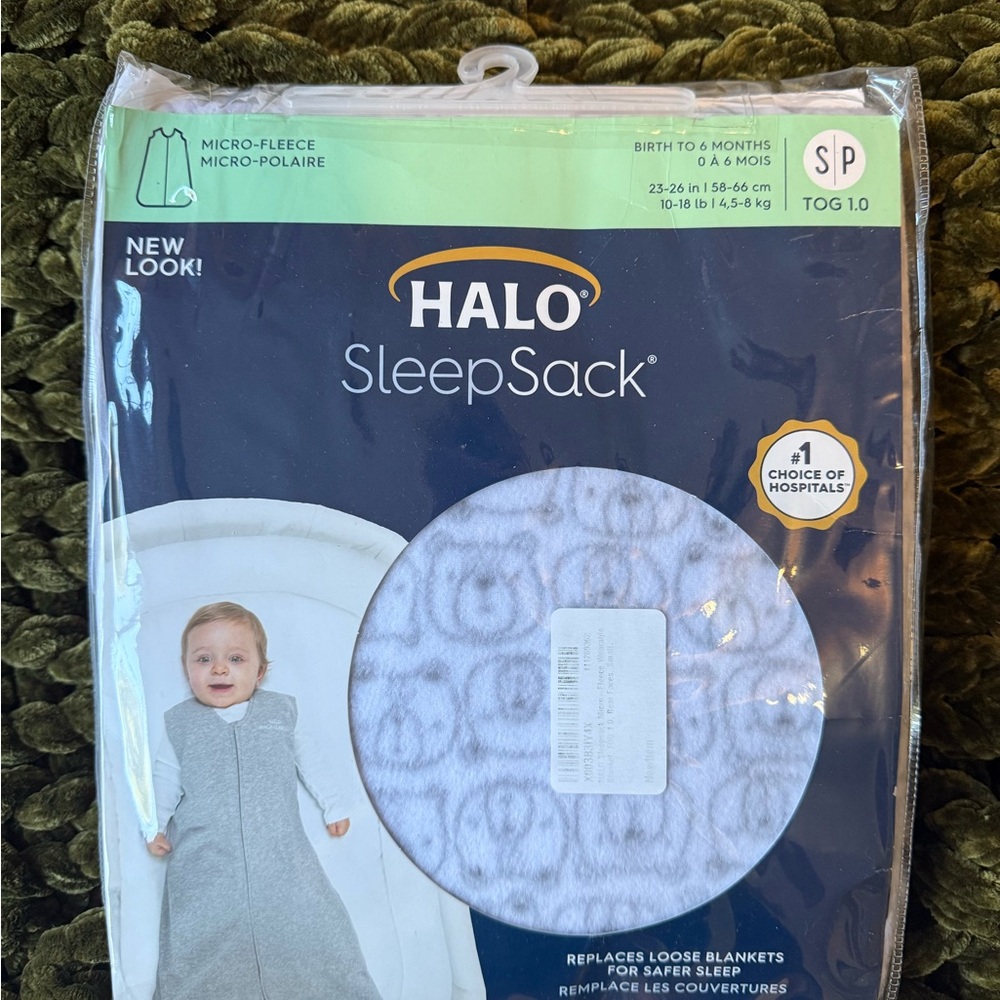 Halo SleepSack Micro-Fleece in White and Gray
